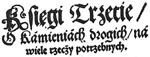 ksiegi trzecie o kamieniach drogich